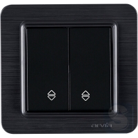 Выключатель двухклавишный ПРОХОДНОЙ Arvia Electric Lavin Черный матовый (21 25 4007 211)